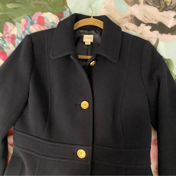 J.Crew Navy Classic Lady Day Coat in Wool Size 6 - Picture 5 of 9